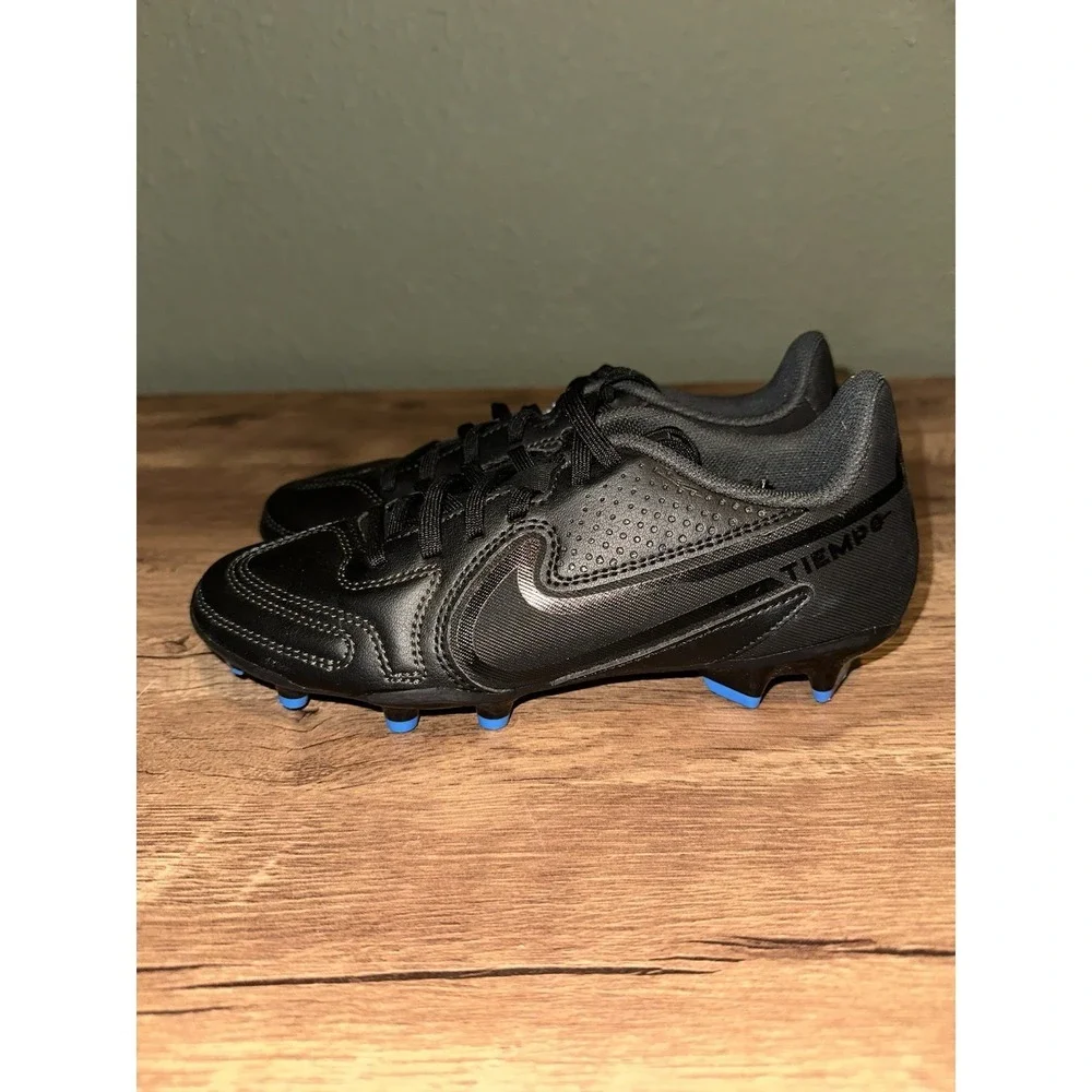 Nike Tiempo Legend 9 Club FG Soccer Cleats DA1176-001 Youth Size 4.5Y Black - Picture 8 of 9
